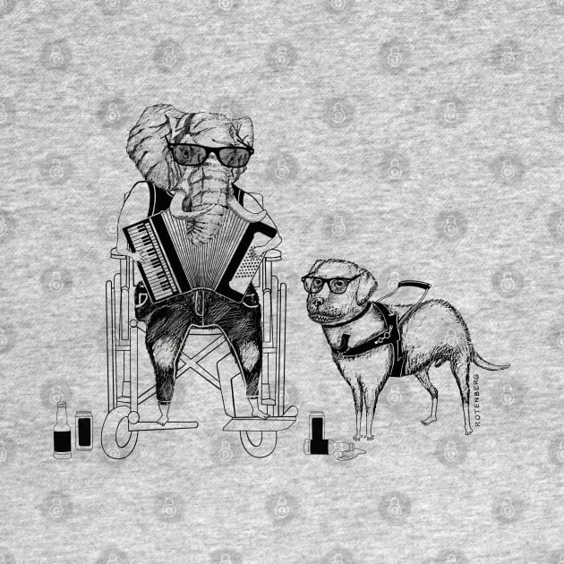 Play It Jumbo! Elephant Labrador Retriever Accordion Wheelchair by BullShirtCo